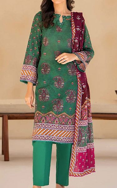 Ellena Emerald Green Lawn Suit | Pakistani Lawn Dress in USA- Image 1