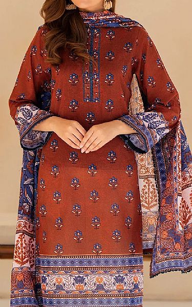 Ellena Pale Carmine Lawn Suit | Pakistani Lawn Dress in USA- Image 1