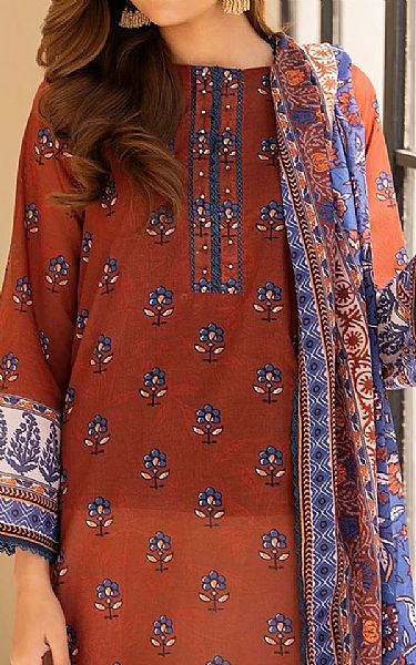 Ellena Pale Carmine Lawn Suit | Pakistani Lawn Dress in USA- Image 2
