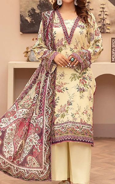Ellena Cream Lawn Suit | Pakistani Lawn Dress in USA- Image 1