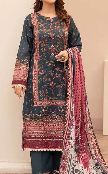 Ellena Charcoal Grey Lawn Suit | Pakistani Lawn Dress in USA- Image 1