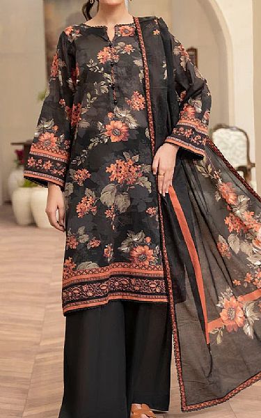 Ellena Black Lawn Suit | Pakistani Lawn Dress in USA- Image 1