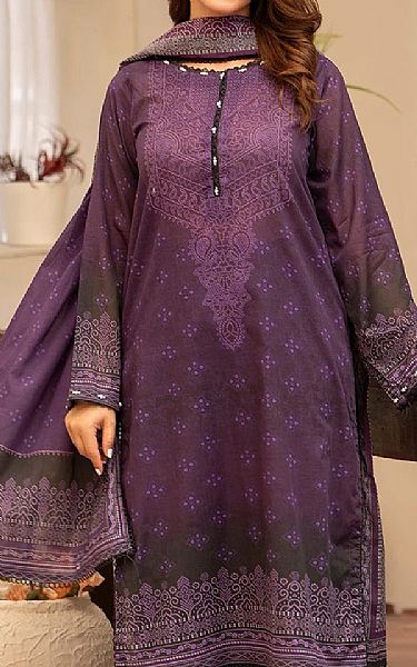 Ellena Faded Purple Lawn Suit | Pakistani Lawn Dress in USA- Image 2