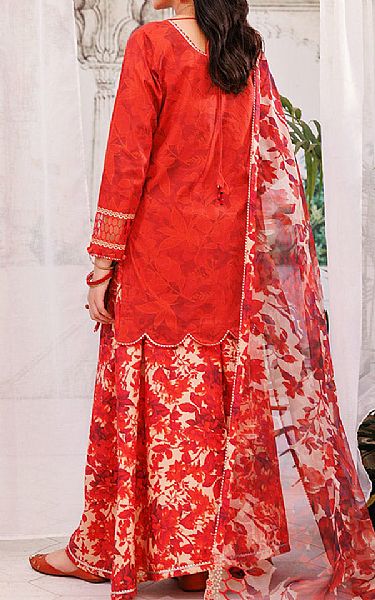 Ellena Persian Red Lawn Suit | Pakistani Lawn Dress in USA- Image 2