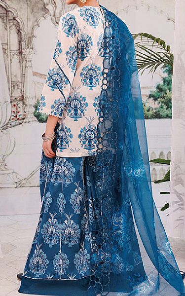 Ellena Off White/Blue Lawn Suit | Pakistani Lawn Dress in USA- Image 2