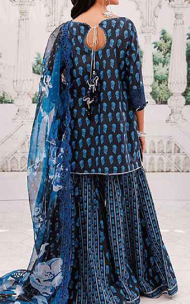 Ellena Black/Blue Lawn Suit | Pakistani Lawn Dress in USA- Image 2