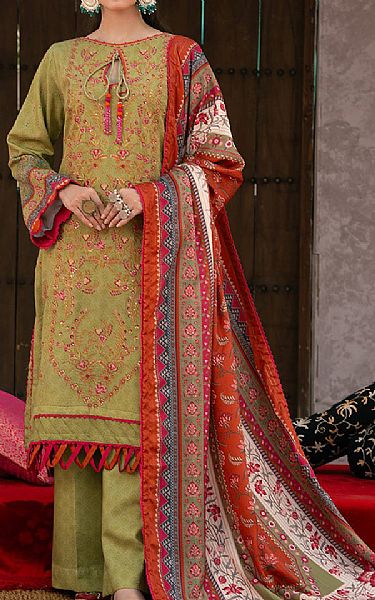 Ellena Dark Sand Viscose Suit | Pakistani Winter Dresses- Image 1
