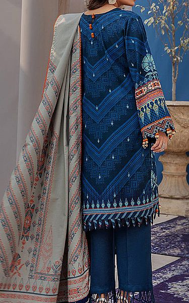 Ellena Oxford Blue Khaddar Suit | Pakistani Winter Dresses- Image 2