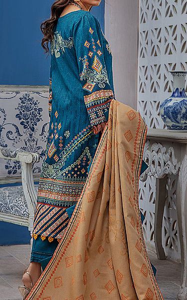 Ellena Denim Blue Khaddar Suit | Pakistani Winter Dresses- Image 2