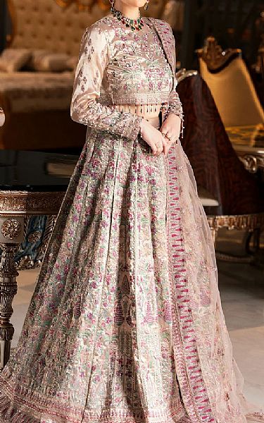 Emaan Adeel Ivory Organza Suit | Pakistani Wedding Dresses- Image 1