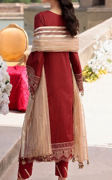 Emaan Adeel Maroon Lawn Suit | Pakistani Dresses in USA- Image 2