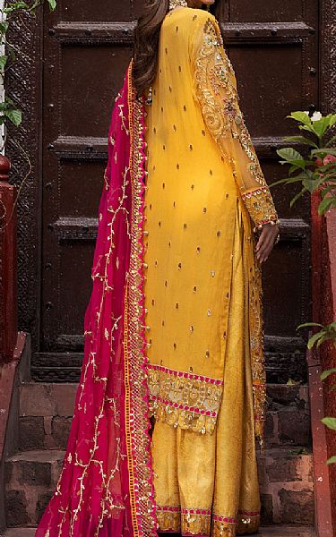 Emaan Adeel Mustard Chiffon Suit | Pakistani Dresses in USA- Image 2