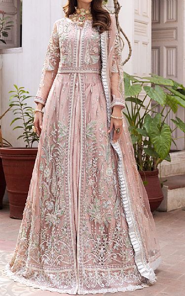 Emaan Adeel Baby Pink Net Suit | Pakistani Dresses in USA- Image 1