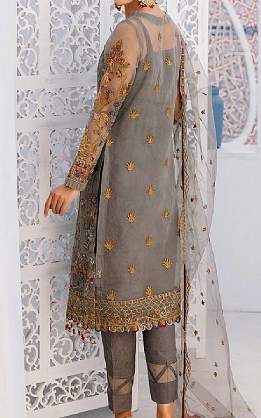 Emaan Adeel Grey Organza Suit | Pakistani Dresses in USA- Image 2