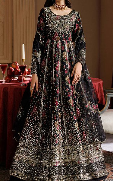 Emaan Adeel Black Chiffon Suit | Pakistani Embroidered Chiffon Dresses USA- Image 1