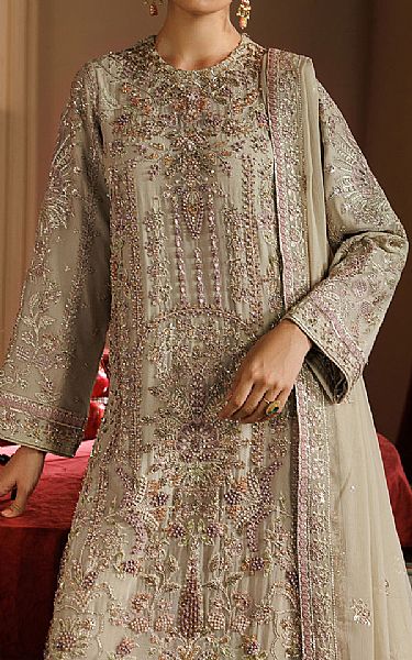 Emaan Adeel Fawn Chiffon Suit | Pakistani Embroidered Chiffon Dresses USA- Image 2