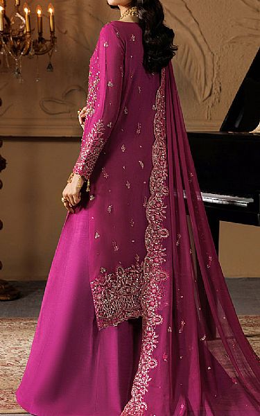 Emaan Adeel Hot Pink Chiffon Suit | Pakistani Embroidered Chiffon Dresses USA- Image 2