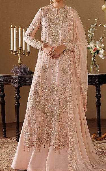 Emaan Adeel Pastel Pink Chiffon Suit | Pakistani Embroidered Chiffon Dresses USA- Image 1