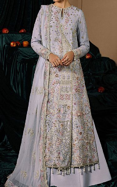 Emaan Adeel Cadet Blue Chiffon Suit | Pakistani Embroidered Chiffon Dresses USA- Image 1