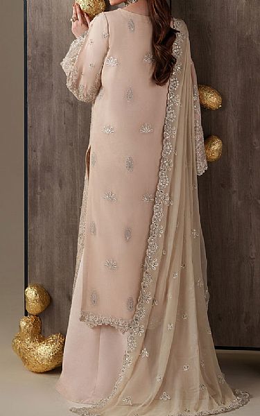 Emaan Adeel Peach Chiffon Suit | Pakistani Embroidered Chiffon Dresses USA- Image 2