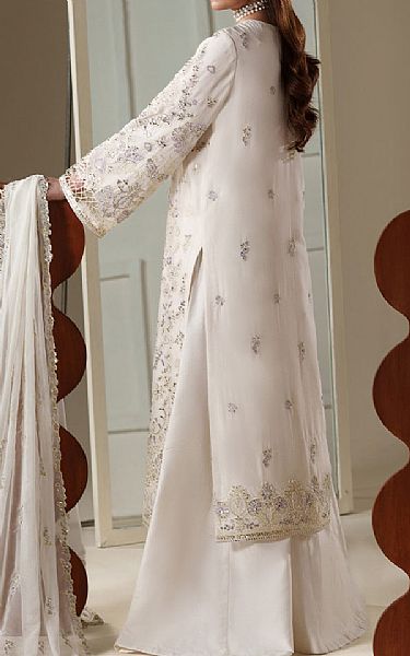Emaan Adeel Off-white Chiffon Suit | Pakistani Embroidered Chiffon Dresses USA- Image 2