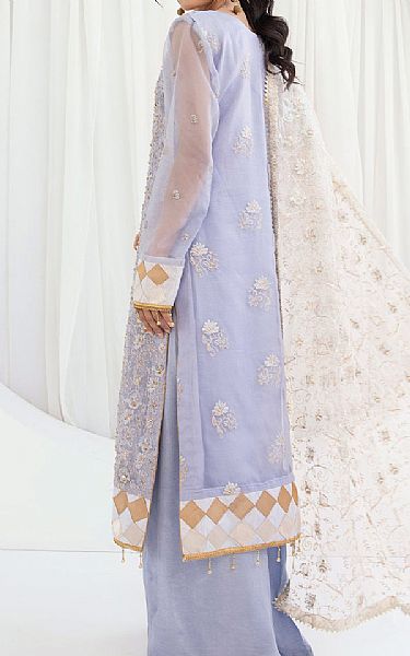 Emaan Adeel Lilac Organza Suit | Pakistani Embroidered Chiffon Dresses- Image 2