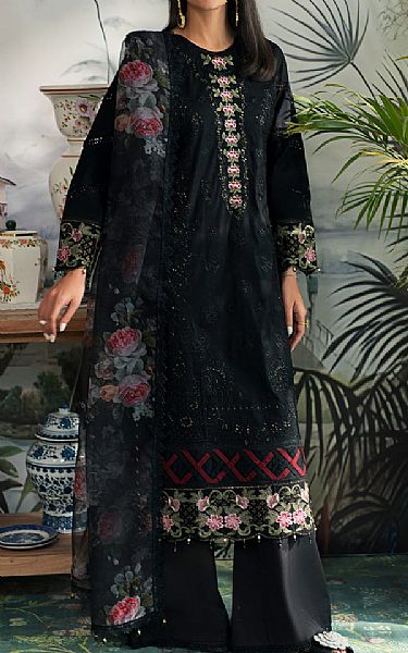 Emaan Adeel Black Lawn Suit | Pakistani Lawn Suits- Image 1