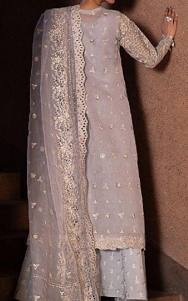 Emaan Adeel Lilac Organza Suit | Pakistani Embroidered Chiffon Dresses USA- Image 2