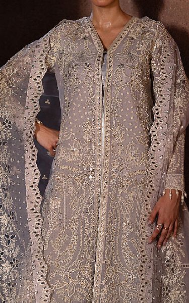 Emaan Adeel Lilac Organza Suit | Pakistani Embroidered Chiffon Dresses USA- Image 3