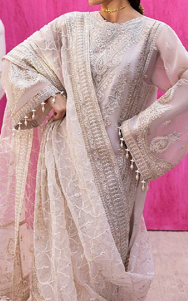 Emaan Adeel Off White Organza Suit | Pakistani Embroidered Chiffon Dresses USA- Image 3