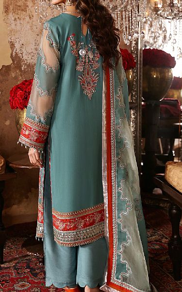 Emaan Adeel Cadet Grey Chiffon Suit | Pakistani Embroidered Chiffon Dresses- Image 2