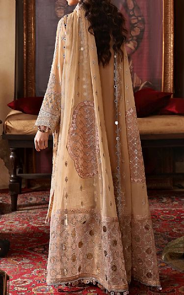 Emaan Adeel Tan Chiffon Suit | Pakistani Embroidered Chiffon Dresses- Image 2