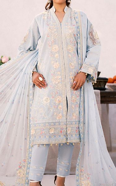 Emaan Adeel Baby Blue Lawn Suit | Pakistani Lawn Suits- Image 1
