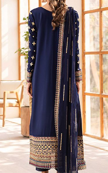 Emaan Adeel Dark Blue Chiffon Suit | Pakistani Embroidered Chiffon Dresses USA- Image 2