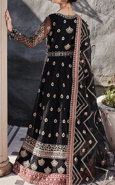 Emaan Adeel Black Organza Suit | Pakistani Embroidered Chiffon Dresses USA- Image 2