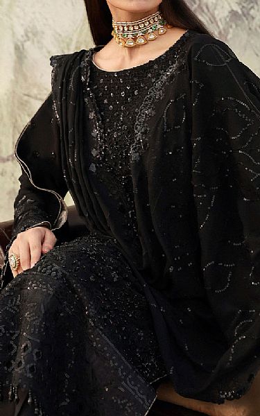 Emaan Adeel Black Chiffon Suit | Pakistani Embroidered Chiffon Dresses USA- Image 3