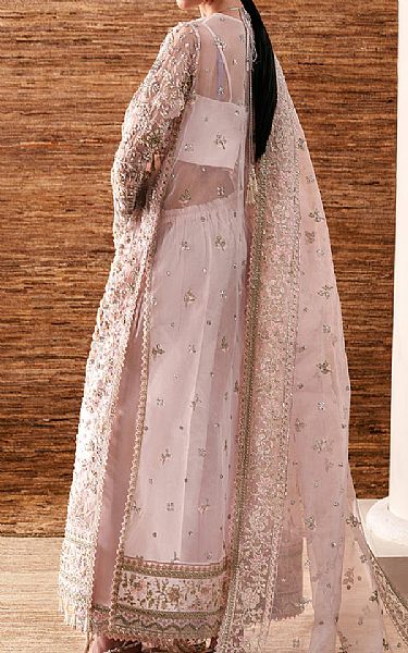 Emaan Adeel Pearl Pink Organza Suit | Pakistani Embroidered Chiffon Dresses USA- Image 2