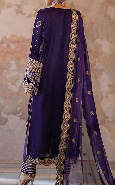 Emaan Adeel Indigo Velvet Suit | Pakistani Winter Dresses in USA- Image 2
