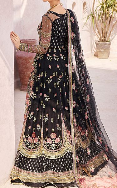 Emaan Adeel Black Net Suit | Pakistani Embroidered Chiffon Dresses USA- Image 2