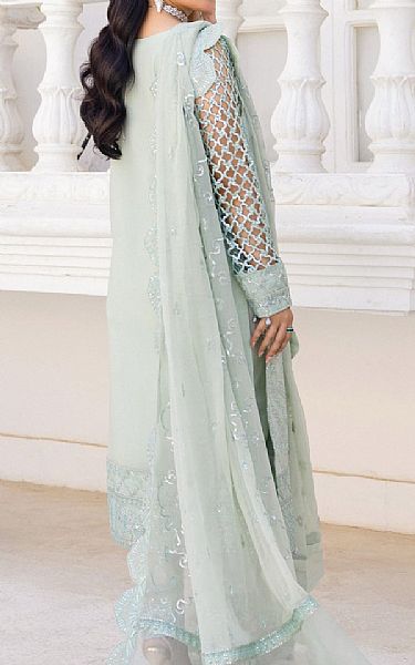 Emaan Adeel Grey Chiffon Suit | Pakistani Embroidered Chiffon Dresses- Image 2