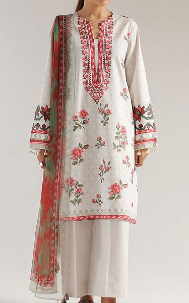 Ethnc Off White Lawn Suit | Pakistani Lawn Dress in USA- Image 1