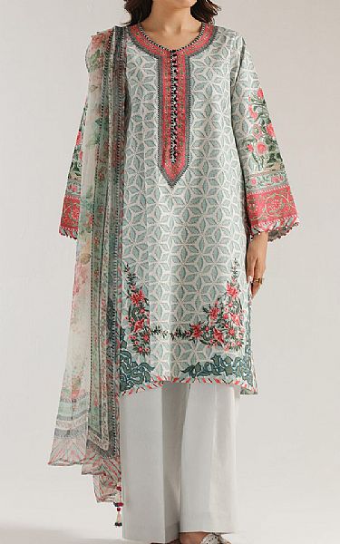 Ethnc Light Blue/Off White Lawn Suit | Pakistani Lawn Dress in USA- Image 1