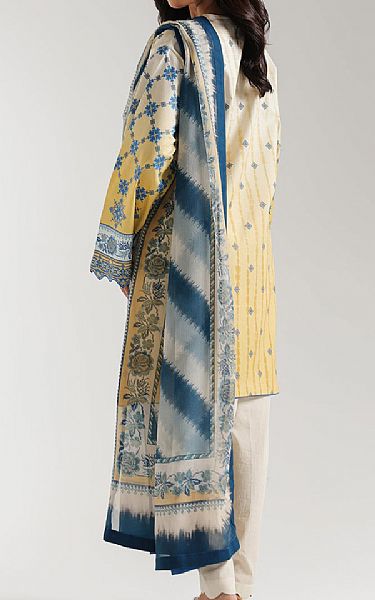 Ethnc Pale Yellow Lawn Suit | Pakistani Lawn Dress in USA- Image 2