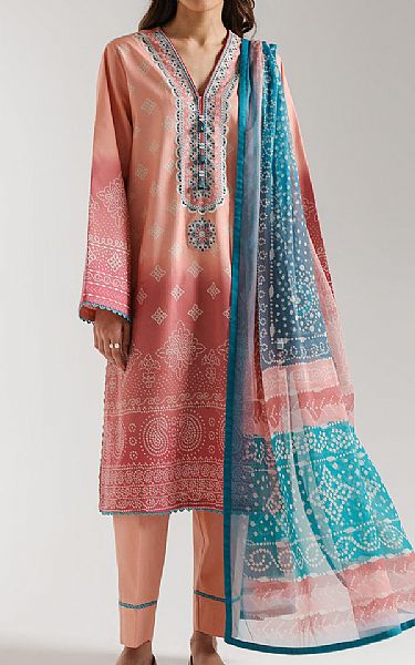 Ethnc Sea Pink Lawn Suit | Pakistani Lawn Dress in USA- Image 1