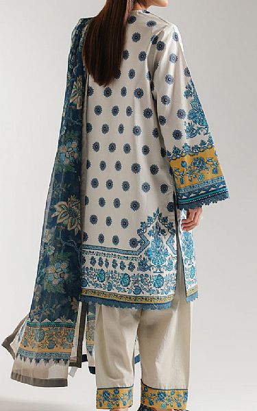Ethnc Off White/Blue Lawn Suit | Pakistani Lawn Dress in USA- Image 2