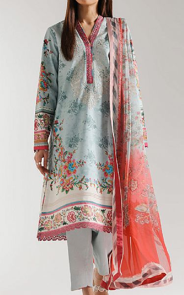 Ethnc Shadow Green Lawn Suit | Pakistani Lawn Dress in USA- Image 1