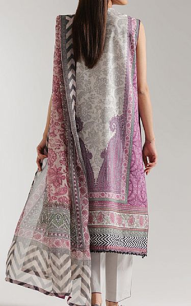 Ethnc Grey/Pink Rose Lawn Suit | Pakistani Lawn Dress in USA- Image 2