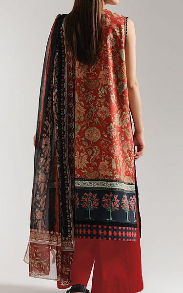 Ethnc Pale Red Lawn Suit | Pakistani Lawn Dress in USA- Image 2