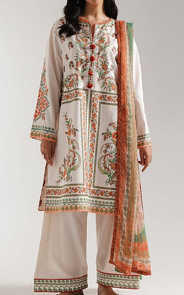 Ethnc Off White Lawn Suit | Pakistani Lawn Dress in USA- Image 1