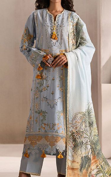 Ethnc Light Blue Lawn Suit | Pakistani Lawn Dress in USA- Image 1
